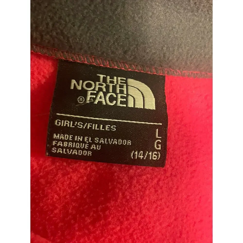the north face Pink gray kids fleece Pullover L